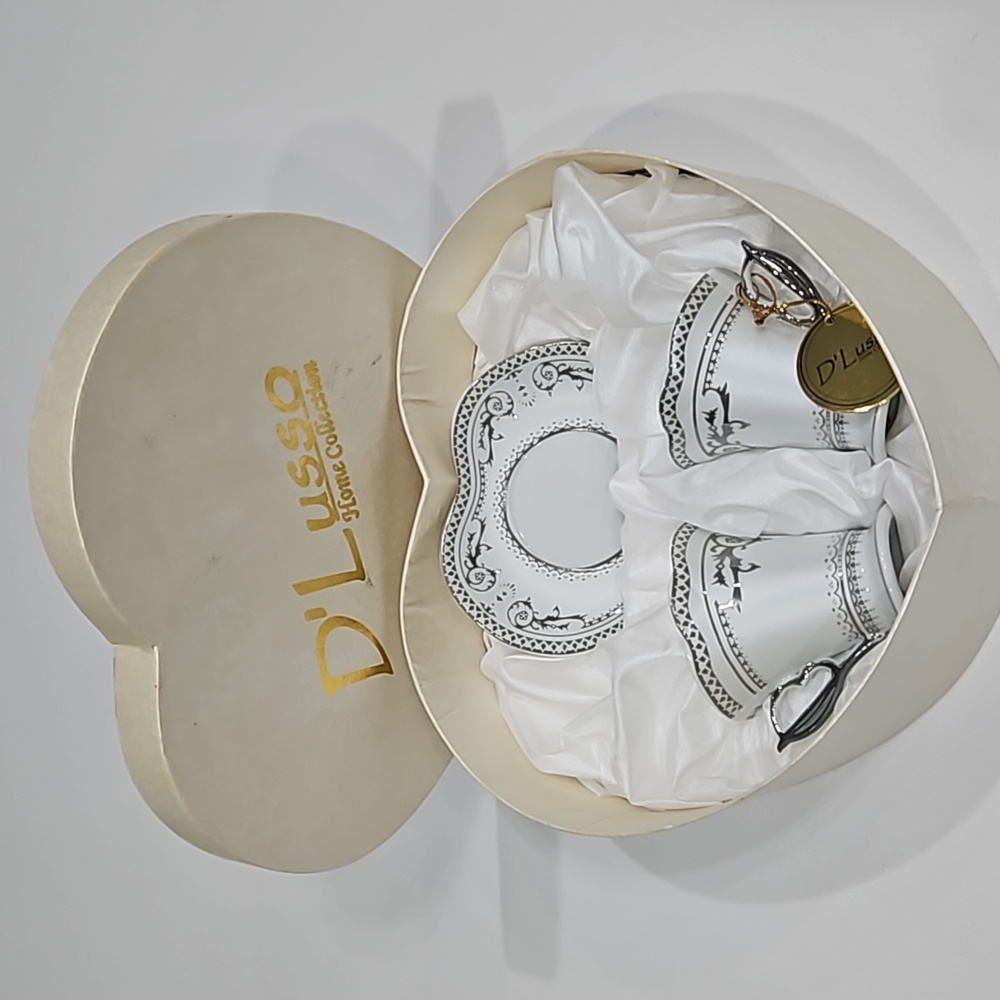 D'Lusso Home Collection Espresso Set in Embossed Box